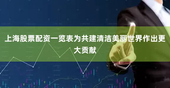 上海股票配资一览表为共建清洁美丽世界作出更大贡献